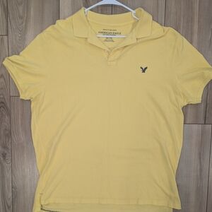 American Eagle Outfitters Men's Polo in Bright Yellow